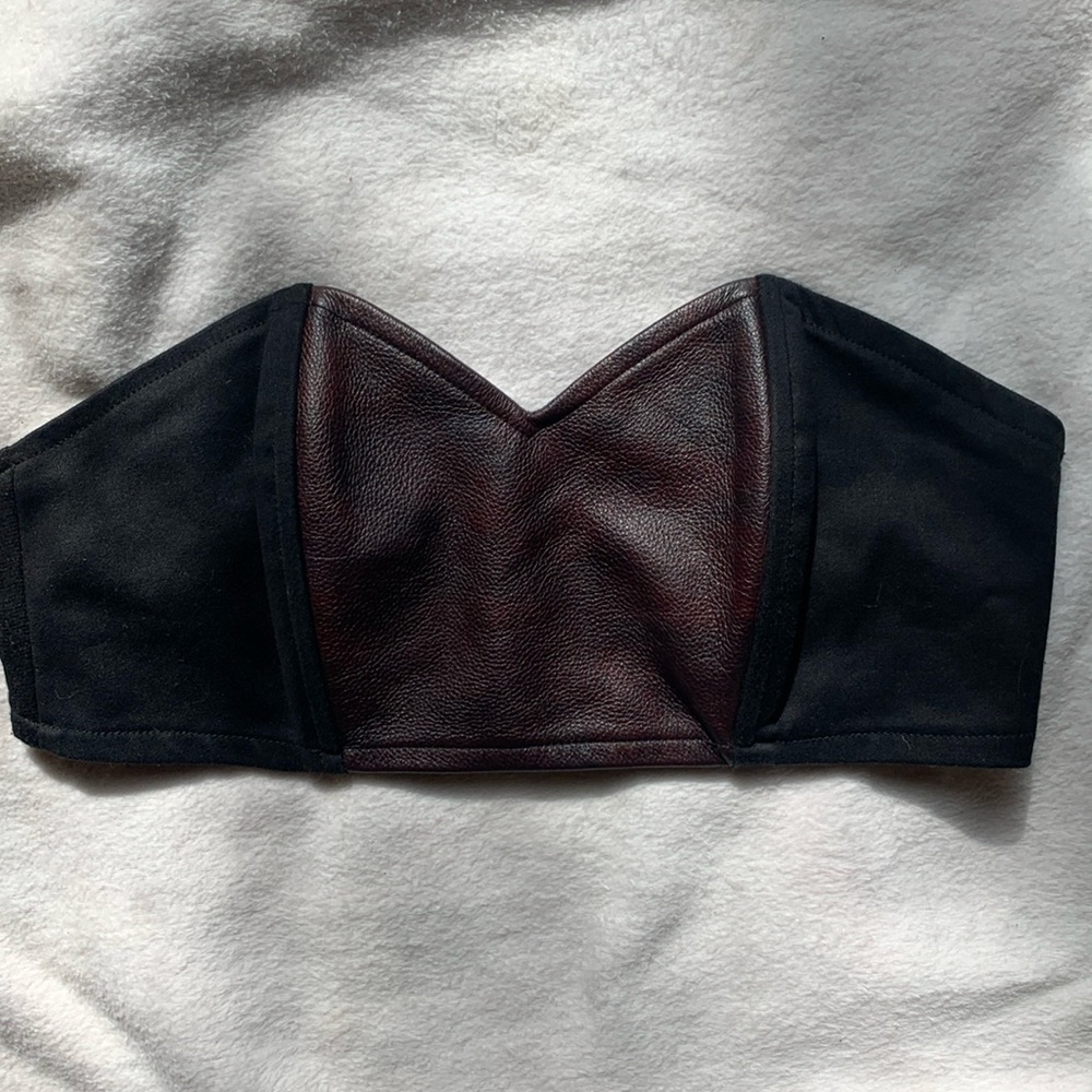 Rojas strapless corset bra with shape wire faux leather vegan